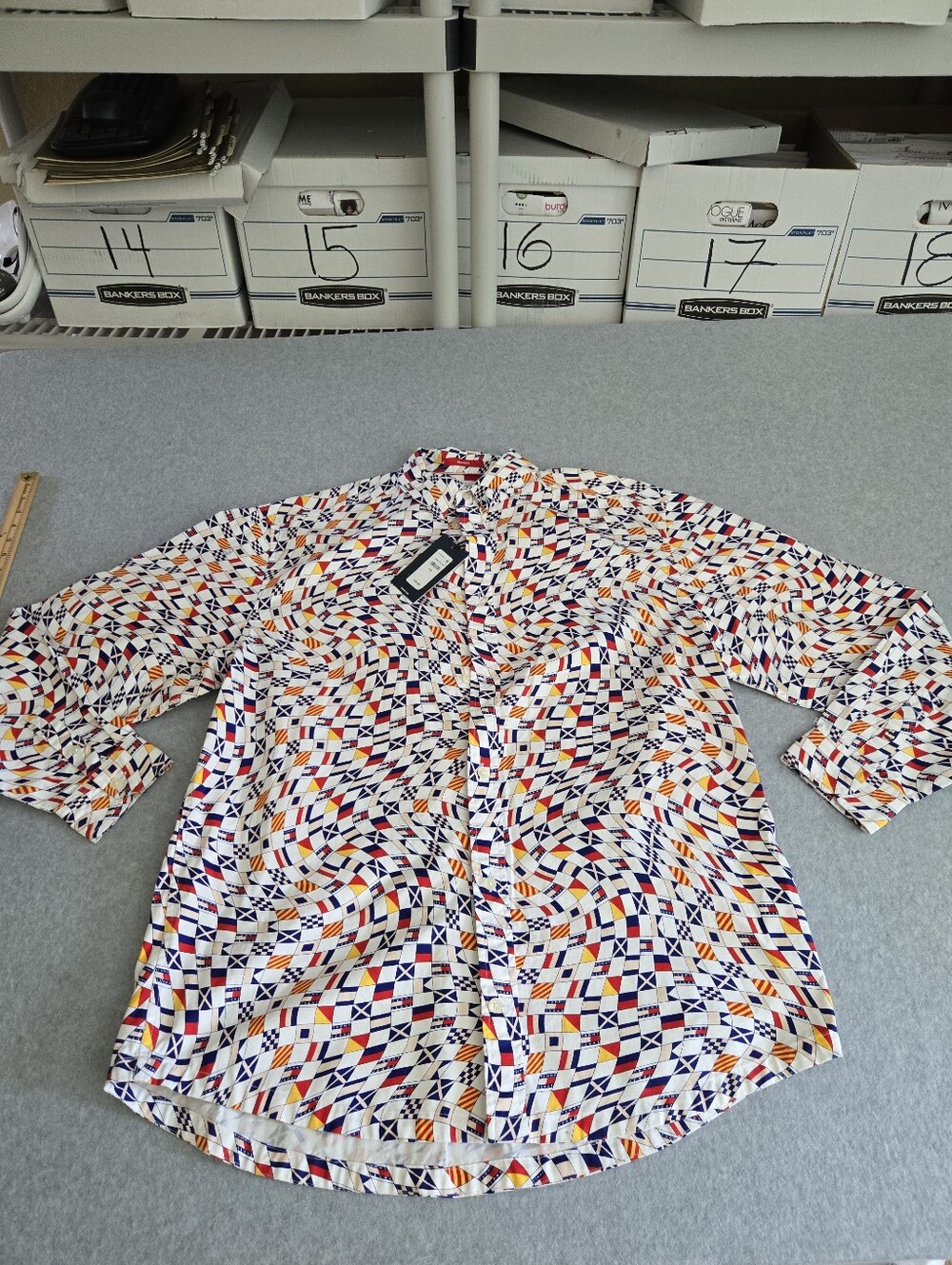 Tommy Jeans Men's RLX COLOR Block Rugby/Skate Button Down Shirt Large NEW